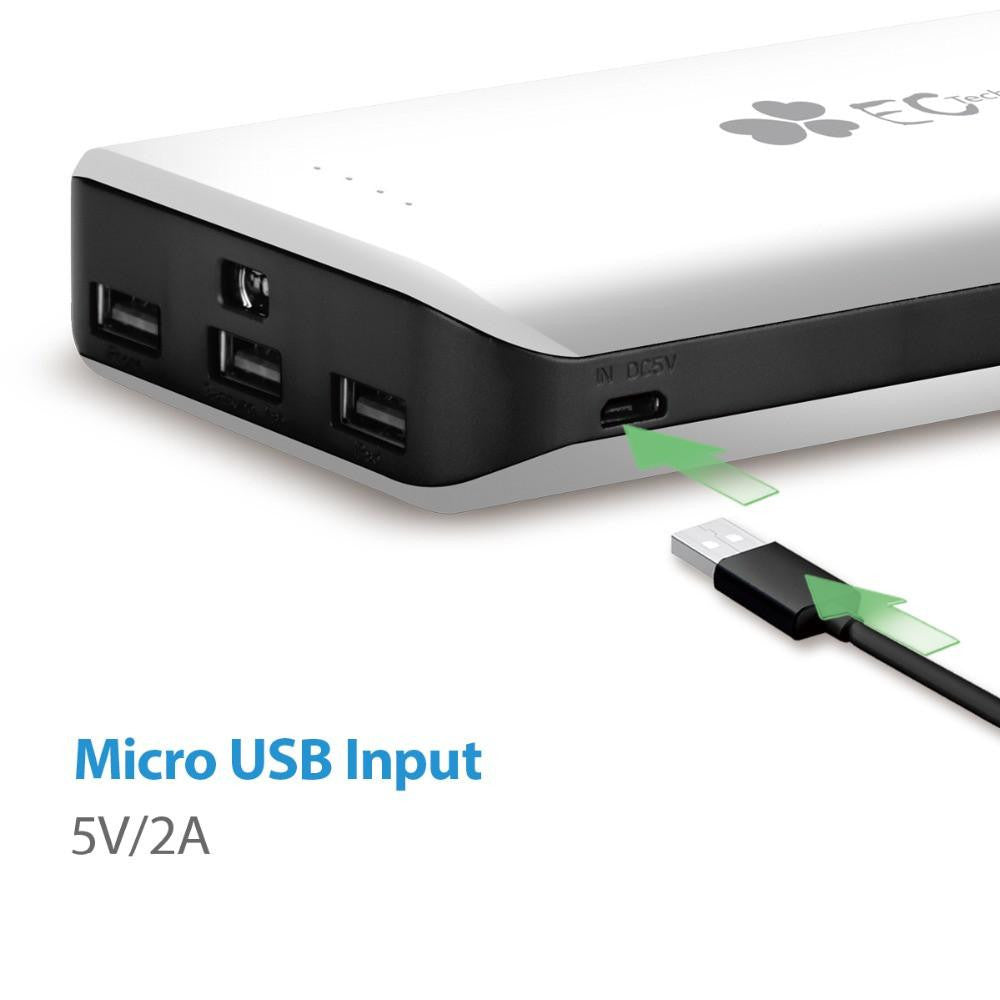 EC Technology Powerbank 20000mah High Capacity With LED Light-Powerbank-FreeShoppingTherapy