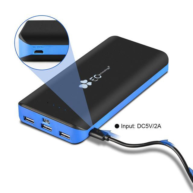 EC Technology Powerbank 20000mah High Capacity With LED Light-Powerbank-FreeShoppingTherapy